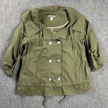 Quicksilver Jacket Womens Small Green Peacoat Vintage Y2K Drawstring Cotton - $347.10 MXN