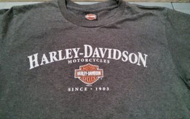 Harley Davidson Motorcycles Houston Texas Grey T Shirt Men Size L Double... - $18.51