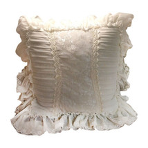 Embroidery Flower Lace Fabric Throw Pillow Covers Sofa Cushion Covers Decorative - £26.37 GBP