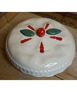 Vintage Cherry Pie Recipe Dish Ceramic Fall Baking Pie Plate With Lid 2PC  - $38.88 CAD
