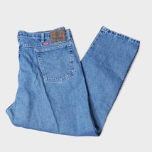 Vintage Wrangler 42x30 Blue Jeans Classic Heavy Denim Work Pants Stone Wash USA - £15.69 GBP