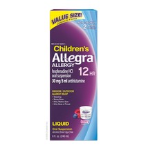 Allegra Children&#39;s 12HR Liquid (8 Oz, Berry Flavor, 30 mg).. - £26.89 GBP