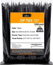 ALBO Zip Ties 8, 10, 12 Inch Plastic Cable Ties 1000 Pack Tie Wraps UV - $19.99+