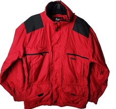Nordica Classic Men S Red Black Ski Jacket Storable Hood - £39.81 GBP