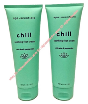 2pk SPA SCENTIALS CHILL SMOOTHING FOOT CREAM ALOE &amp; PEPPERMINT DRY CRACK... - €14,39 EUR