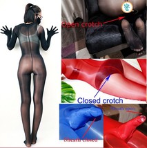 Unisex 8den Bodystocking Nylon extraglatt glänzend Bodysuit Catsuit mit gloves - £21.51 GBP+