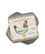 Pimpernel On The Farm 4 Inches Sq. Cork-Backed Board Coasters, Set of 6 - £23.58 GBP