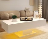 Led Coffee Table High Gloss Coffee Table With Led Lights Modern Center T... - $350.99