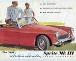Austin Healey Sprite Mk III Sports Convertible Sales Brochure  - $17.82