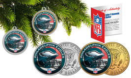 PHILADELPHIA EAGLES Colorized JFK Half Dollar 2-Coin Set NFL Christmas O... - £11.07 GBP