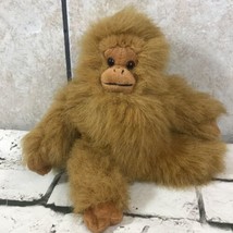 Vintage 1990 Unipak Plush Monkey Tan Baboon Furry Ape Bare-bottom Stuffed Animal - $14.84