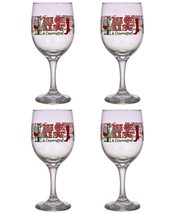 HORROR-HALL 4pc SET-Funny Wine Glasses Goblets-NAUGHTY-NICE LIST-Christm... - $18.59