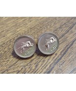 Old Round Horse Animal Gold Tone Cuff Links Jewelry Men&#39;s Gentleman - €8,17 EUR