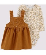 Carter&#39;s 9 Month Baby Girls&#39; Floral Bodysuit And Dress Gold/Mustard - $14.99