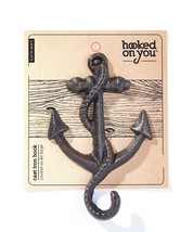 Nautical Anchor Single Hook Set of 4 Cast Iron Choice of Color Brown Black White image 2