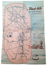 1949 Black Hills South Dakota Rapid CIty SD Chamber of Commerce Map Broc... - $28.66