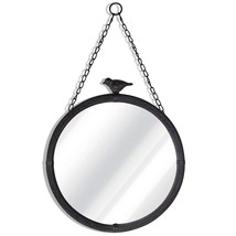 11.2" Decorative Small Hanging Mirrors Vintage Rustic Round Metal Framed Wall Mo - £54.66 GBP