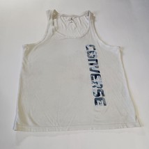 Converse Tank Top Size Adult Size S White With Gray Camo Lettering Athletic - $218.24 MXN