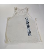 Converse Tank Top Size Adult Size S White With Gray Camo Lettering Athletic - $218.24 MXN