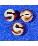 Vintag Akro Agate Carnelian 3 Marbles .61&quot; - $545.68 MXN