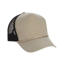 Khaki/Black Trucker Hat 5-Panel Cotton Twill Front Mesh Back Hat 1dz New TSM KB - £76.20 GBP