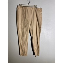 Marc New York Andrew Marc Faux Leather Pants Size L Beige Pull-On Tapere... - $31.68