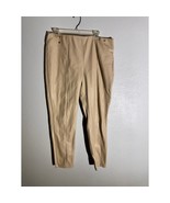 Marc New York Andrew Marc Faux Leather Pants Size L Beige Pull-On Tapere... - €27,38 EUR
