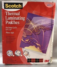 Scotch Thermal Laminating Pouches 8.5&quot; x 11&quot; Full Page Sheet Photo Safe ... - $9.85