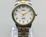 Vtg Timex Easy Reader Watch Women 27mm Silver Gold Tone Stretch Band New... - $24.74
