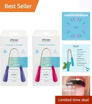 Easy-to-Use Stainless Steel Tongue Scraper with Travel Case - Fresh Breath - $32.62