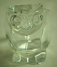 Sasaki Lead Crystal Owl Art Glass Bird Animal Figurine Open Back Bowl Tag Japan - £38.83 GBP