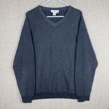 Ermenegildo Zegna Cashmere Silk Wool V-Neck Sweater Men XL Black Knit Italy - £74.49 GBP