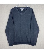 Ermenegildo Zegna Cashmere Silk Wool V-Neck Sweater Men XL Black Knit Italy - £74.28 GBP