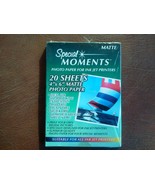 MATTE, NEW SPECIAL MOMENTS PHOTO PAPER FOR INK JET PRINTERS 4&quot; X 6&quot;, 20 ... - $185.58 MXN