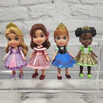 Disney My First Princess Toddler Doll 3&quot; Figures Lot Of 4 Tiana Belle Rapunzel  - £15.58 GBP