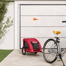 vidaXL Pet Bike Trailer Red Oxford Fabric, Iron, PVC Small Collapsible - $3,872.40 MXN