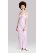 Women's Ruched Front Maxi Slip Dress - Wild Fable Pink Floral Large. NWT... - €14,33 EUR