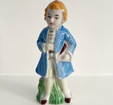Colonial Boy Ceramic Vintage Figure Japan Hand Painted 4&quot; c1960s-1970s - $35.02 CAD