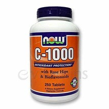 NEW Now Foods C-1000 with Rose Hips and Bioflavonoids Antioxidant 250 Tabs - $25.15