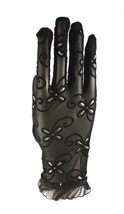 Sheer Black Flower Design Fashion Gloves - Party, Dress Up, Prom, Weddin... - £12.55 GBP