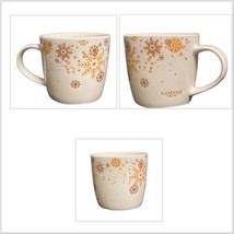 GODIVA BELGIUM Mug Christmas Snowflakes Coffee Tea Gold Winter Ceramic Cup 1926 - £17.40 GBP