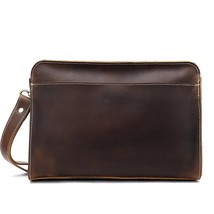 Men&#39;s Leather Clutch Bag Business  Vintage hide Handbag Man Wallets Hand Bags wi - £80.71 GBP