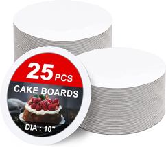 25-Packs Cake Boards 10 Inch Round， White Cake Board Rounds，White Cake - £14.73 GBP