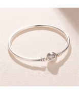 925 Sterling Silver Disney Princess Jasmine &amp; Aladdin Smooth Bangle Brac... - $27.68