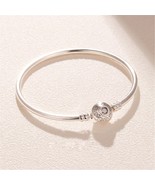 925 Sterling Silver Disney Princess Jasmine &amp; Aladdin Smooth Bangle Brac... - £21.61 GBP