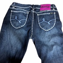 Luxirie Jeans Juniors 11 Womens Dark Blue Denim Stretch White Stitching ... - $29.99