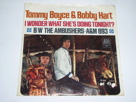 Tommy Boyce Bobby Hart I Wonder What She&#39;s Doing Tonight Picture Sleeve 45 RPM - £19.70 GBP
