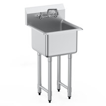 VEVOR 18&quot;x41&quot; Stainless Steel Prep &amp; Utility Sink, 1 Compartment Free St... - €193,31 EUR