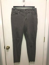Madewell 9&quot; High-Rise Skinny Jeans SZ 31 Raw-Hem Garment-Dyed Edition Gray - £20.21 GBP