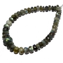 Natural Labradorite Faceted Rondelle Briolette Loose Gemstone Making Jewelry - £5.49 GBP